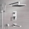 Chrome Tub and Shower Set With Rain Shower Head and Hand Shower